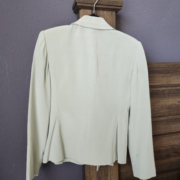 Talbots Pure Silk Blazer Jacket Women's 4 Gray Blue Business Casual‎ Elegant - Picture 5 of 16